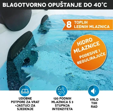 Hidromasažni bazen s čvrstom stijenkom MSpa Oslo za 6 osoba 850 L (Hidromlaznice)-6