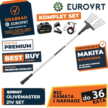 Tresač maslina Robust PRO Olivemaster 21V set + konverter + baterija 4Ah + punjač