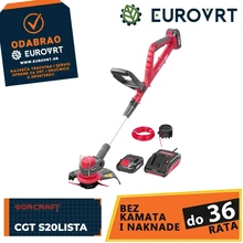 Aku trimer za travu Worcraft CGT-S20LiSTA ShareSYS 20 V, 24 cm, set s baterijom i punjačem 