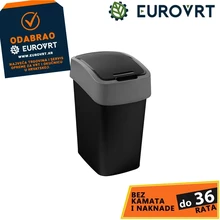 Koš za smeće s preklopnim poklopcem Curver Pacific Flip Bin 9 L crno-sivi 